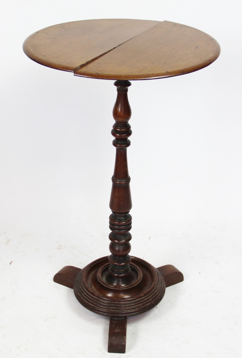 A late George III oak tripod table, 67cm H x 55cm W, - Image 4 of 4