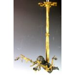 A 19th century ormolu figural three branch ceiling light,