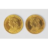 Two Queen Victoria 1897 gold half Sovereigns (2)