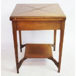 An Edwardian mahogany envelope card table, 70cm H x 55cm W,
