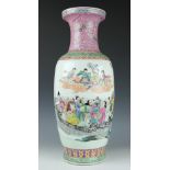 A large 20th century Chinese famille rose vase,