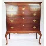 A George III mahogany chest on later stand,