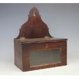 A late 19th century mahogany country house post box, 31cm H x 25cm W, PROVENANCE: Hinton Hall,