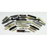 Twenty nine assorted folding knives, fruit knives, 19th century and later,