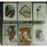 An album of Victorian Christmas and other greeting cards, to include some mechanical,