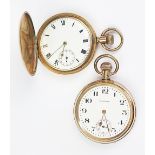 A Waltham Marquis gold plated open face pocket watch,
