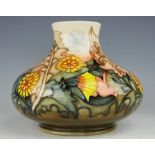 A Moorcroft limited edition dandelion pattern squat vase, 1995, No.