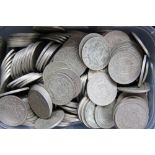 A collection of Victorian and later silver and alloy pre-decimal coins,