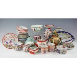 An assortment of Chinese and Japanese wares to include a satsuma vase and cover,