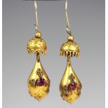 A pair of Victorian chandalier type drop earrings,