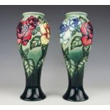 A pair of Moorcroft limited edition Rose pattern vases, 1994,