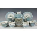 A Royal Doulton Rose Elegans pattern part dinner service, comprising eight dinner plates,