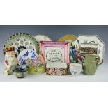 A collection of 19th century ceramics, to include,