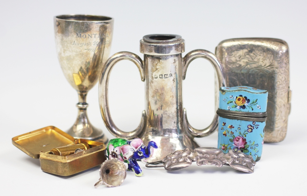 A selection of silver, to include; a Chester silver trophy, engraved 'Montana August 20th 1925',