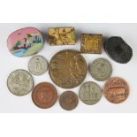 A selection commemorative coins and medallions to include agricultural and military examples,
