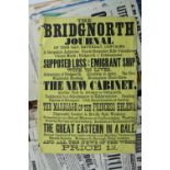 A large collection of 19th century handbills and posters relating to Bridgnorth and Shropshire,