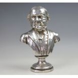 A 19th century Joseph Pitt white metal bust of Gladstone,