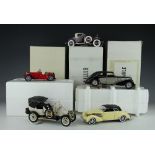 Five Franklin Mint scale model cars, comprising, 1912 Picard Victoria Model 1-48,