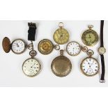 A Rockford Watch Co USA open face pocket watch with gold plated Elgin case,