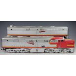 A USA Trains G gauge Santa Fe 51 locomotive and carriage,