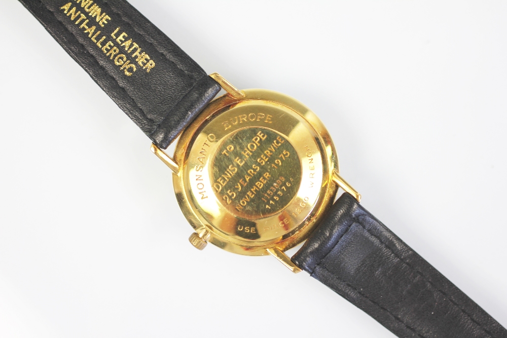 A gentlemans gold Jaeger Le Coultre Club wristwatch, automatic, the champagne dial with batons, - Image 2 of 3