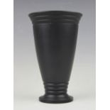 A Keith Murray for Wedgwood black basalt vase circa 1930's,