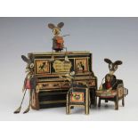 A Louis Marx Merrymakers tinplate clockwork toy Mouse Band, circa 1930,
