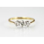 A three stone diamond ring,