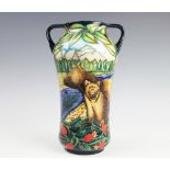 A limited edition Moorcroft twin handled vase, designed by Sian Leeper, No199/200 'C2002',