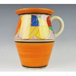 A Clarice Cliff Melon pattern Tolphin jug, circa 1930,