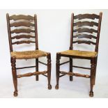 Eight assorted chairs, comprising five ladder backs,