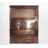 A mahogany three section Globe Wernike bookcase,