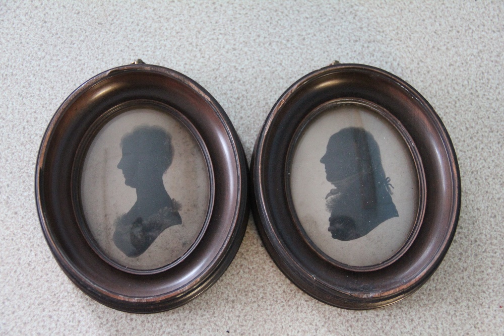 A collection of 18th century and later family silhouettes and oval pencil portraits to include - Image 4 of 13