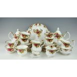 A Royal Albert Old Country Roses part tea and coffee service, including; coffee pot and cover,