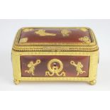 A French empire style gilt metal box,