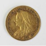A Queen Victoria gold half Sovereign,