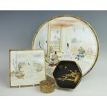 A selection of Japanese porcelain comprising;