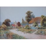 F H Tyndale (early 20th century), Watercolour on paper, Rural village scene, Signed lower right,