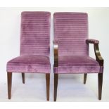 A set of twelve modern lilac upholstered dining chairs,