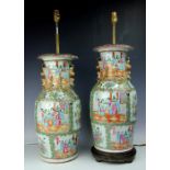 A pair of 19th century Cantonese vases,