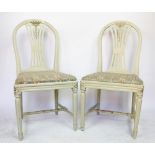 A set of ten 18th century style painted wood dining chairs, 20th century, Hepplewhite style,