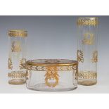 A French 19th century gilt glass chocolate box and cover,