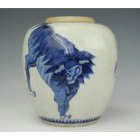 A Chinese 19th century Kangxi style porcelain ginger jar,