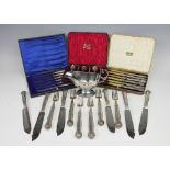 A selection of silver and plated wares, to include a cased set of six silver teaspoons,