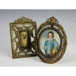 A 19th century oval portrait miniature depicting a gentleman in 17th century dress,