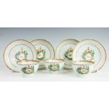 A selection of Chinese armorial porcelain tea bowls and saucers, Qianlong (1736-1795),