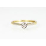 A diamond solitaire ring, the brilliant cut diamond (of approximately 0.