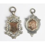 An collection of costume jewellery and assorted coins to include; two silver and gold set fobs,