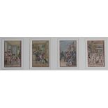 French School (late 18th century), Eight erotic engravings with later hand colouring,