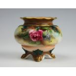 A Royal Worcester Hadley's squat vase,